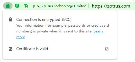 Trust only https websites, shown as Secure