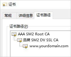 品牌SM2 DV SSL CA