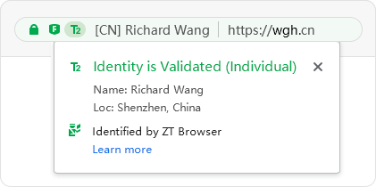 Website trusted identity